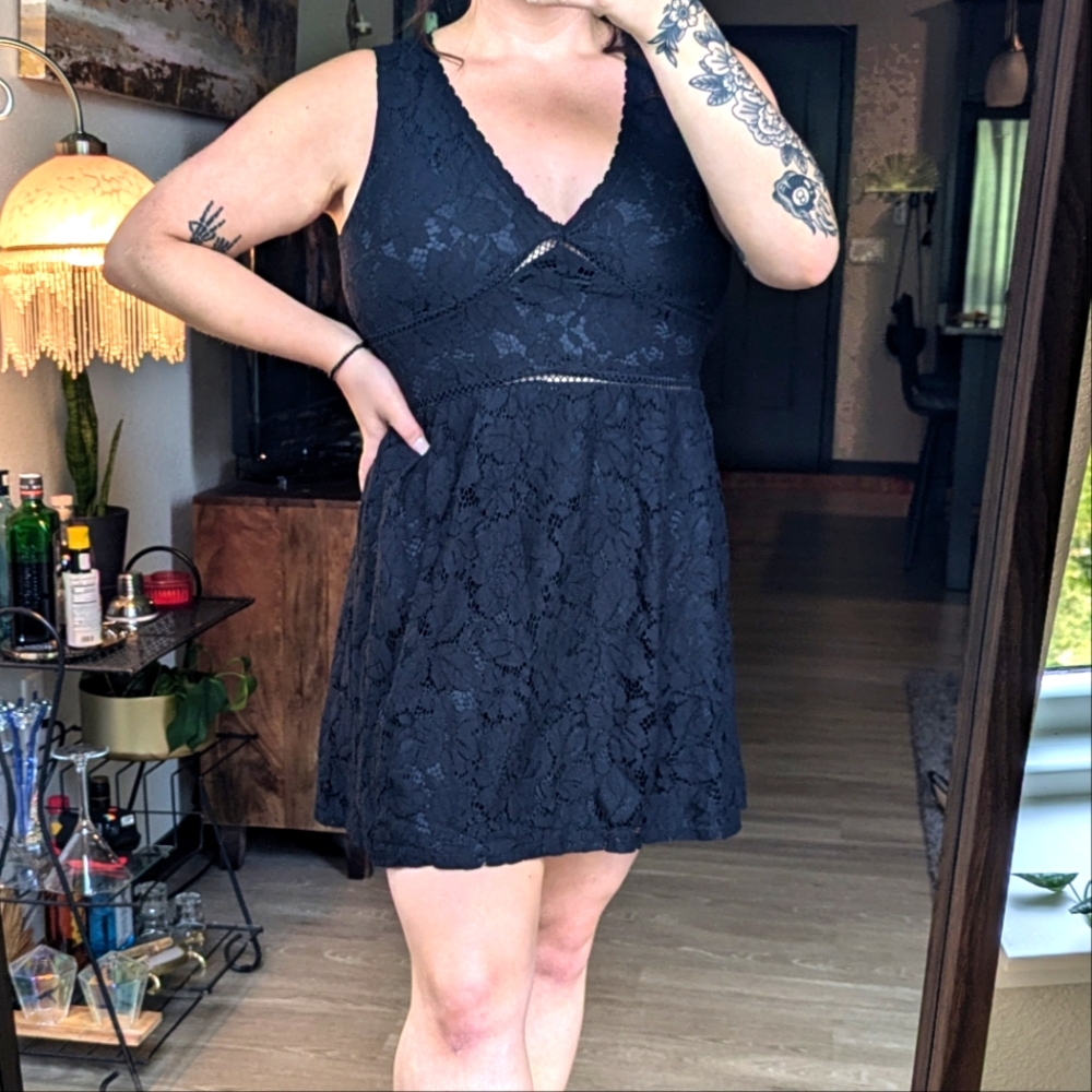 Black Lace Mini Dress
